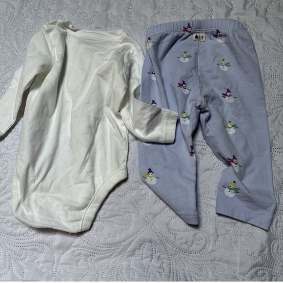 Gap Two Piece Snowman Outfit Size 6-12m - Picture 4 of 6